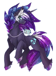 Size: 2616x3585 | Tagged: safe, artist:taiga-blackfield, derpibooru import, oc, oc:nexus, unofficial characters only, pony, unicorn, commission, hoof polish, looking at you, male, simple background, smiling, solo, stallion, transparent background