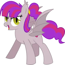Size: 6565x6514 | Tagged: safe, artist:cyanlightning, derpibooru import, oc, oc:mulberry leaves, unofficial characters only, bat pony, absurd resolution, bat pony oc, fangs, female, looking at you, mare, simple background, spread wings, .svg available, transparent background, vector, wings