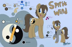 Size: 4000x2600 | Tagged: safe, artist:fluffyxai, derpibooru import, oc, oc:spirit wind, unofficial characters only, earth pony, pony, clothes, cutie mark, jewelry, looking back, movie accurate, necklace, reference sheet, smiling, solo, taijitu