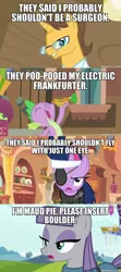 Size: 600x1348 | Tagged: safe, derpibooru import, edit, edited screencap, screencap, doctor horse, doctor stable, maud pie, spike, twilight sparkle, dragon, pony, unicorn, it's about time, rarity takes manehattan, read it and weep, rock solid friendship, bender bending rodriguez, carrot, carrot dog, dr hubert j farnsworth, eyepatch, female, food, futurama, future twilight, golden oaks library, how hermes requisitioned his groove back, image macro, lidded eyes, male, mare, meme, stallion, turanga leela, unicorn twilight, zoidberg