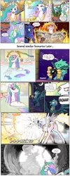 Size: 1236x3084 | Tagged: semi-grimdark, suggestive, artist:pencils, derpibooru import, edit, editor:paintedits, princess celestia, princess luna, oc, oc:glenda gullwind, alicorn, gryphon, pony, comic:sunbutt sunday, angry, bath, burning, camera, camera flashes, caught, comic, cookie, crown, crying, cute, cutelestia, daybreaker origin story, death, dialogue, disproportionate retribution, dock, embers, exclamation point, faic, female, fire, floppy ears, food, furious, glasses, grammar error, griffon oc, horseshoes, hot, innuendo, jewelry, lip bite, looking back, magic, mane 'n tail, mane of fire, mare, moon, mouth hold, ms paint, newspaper, one eye closed, open mouth, paparazzi, peytral, plot, rage, reading, regalia, royal sisters, speech bubble, stars, sweat, this ended in death, this will end in fire, this will end in jail time, this will end in pain and/or death, this will end in tears and/or a journey to the moon, thought bubble, voyeurism