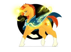 Size: 2090x1548 | Tagged: dead source, safe, artist:mentalphase, derpibooru import, sunburst, pony, unicorn, backwards cutie mark, cape, clothes, glasses, glowing horn, looking at you, magic, male, raised hoof, raised leg, solo, stallion, unshorn fetlocks