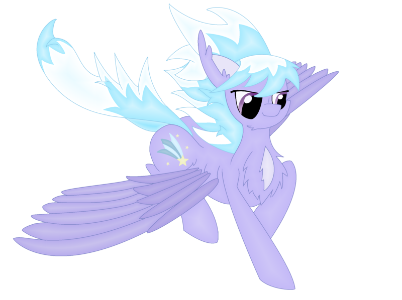 Size: 2592x1936 | Tagged: safe, artist:randomelight, derpibooru import, cloudchaser, pegasus, pony, chest fluff, cute, female, flying, half-closed eyes, landing, light shading, mare, pretty, simple background, solo, spread wings, transparent background, windswept mane, wings