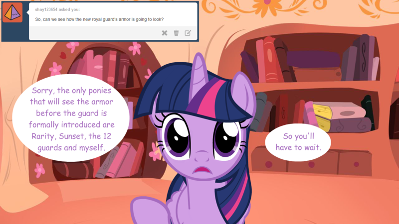 Size: 1280x720 | Tagged: safe, artist:hakunohamikage, derpibooru import, twilight sparkle, twilight sparkle (alicorn), alicorn, pony, ask-princesssparkle, ask, female, golden oaks library, mare, solo, tumblr