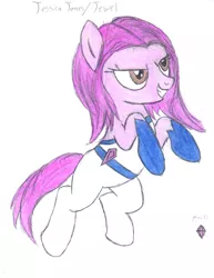 Size: 2550x3300 | Tagged: safe, artist:aridne, derpibooru import, ponified, pony, jessica jones, jewel, marvel, solo, traditional art