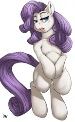 Size: 629x1020 | Tagged: safe, artist:violise, derpibooru import, rarity, pony, unicorn, pinup, simple background, solo, white background