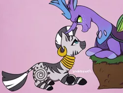 Size: 2048x1536 | Tagged: artist:incendiaryboobs, changedling, changeling, crack shipping, derpibooru import, eye contact, female, lesbian, looking at each other, mare, prone, purified chrysalis, queen chrysalis, safe, shipping, simple background, zebra, zecora, zecoralis