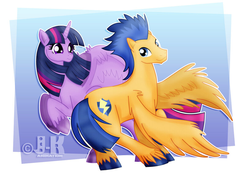 Size: 1600x1131 | Tagged: safe, artist:jotakaanimation, derpibooru import, flash sentry, twilight sparkle, twilight sparkle (alicorn), alicorn, pegasus, pony, couple, dancing, female, flashlight, love, male, mare, shipping, stallion, straight, unshorn fetlocks