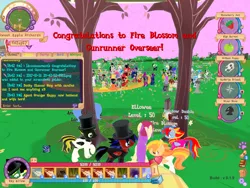 Size: 1024x768 | Tagged: 3d, candy, clapping, clapping ponies, confetti, derpibooru import, food, legends of equestria, marriage, rain, safe, text, too many ponies, video game, wedding