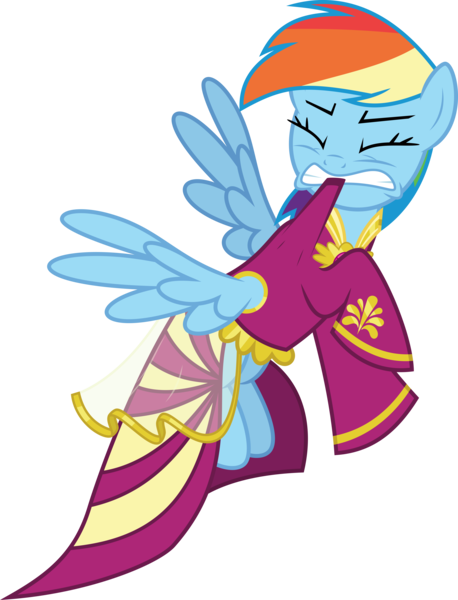 Size: 6400x8383 | Tagged: safe, artist:parclytaxel, derpibooru import, rainbow dash, pegasus, pony, inspiration manifestation, .svg available, absurd resolution, clothes, dress, female, flying, mare, mouth hold, outfit catalog, pulling, rainbow dash always dresses in style, simple background, solo, transparent background, vector