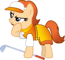 Size: 2433x2265 | Tagged: safe, artist:andrevus, derpibooru import, ponified, earth pony, pony, azalea, clothes, golf, golf club, golfer, mario golf, simple background, solo, sports, transparent background