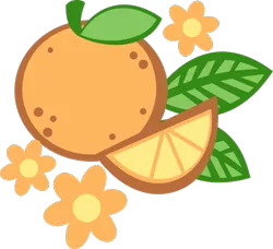 Size: 549x500 | Tagged: artist:anscathmarcach, citrus sweetheart, cutie mark, cutie mark only, derpibooru import, flower, food, g3, leaves, no pony, orange, safe, simple background, solo, tangerine, transparent background