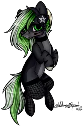 Size: 272x411 | Tagged: safe, artist:ohflaming-rainbow, derpibooru import, oc, oc:roxanne, unofficial characters only, earth pony, pony, female, fishnets, headphones, mare, simple background, solo, transparent background