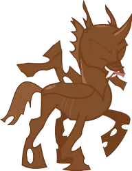 Size: 783x1020 | Tagged: safe, artist:matty4z, derpibooru import, edit, vector edit, ponified, alien, changeling, pony, brown changeling, monster, parody, polymorph, red dwarf, simple background, transparent background, vector