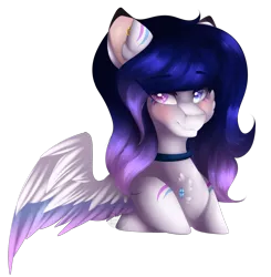 Size: 1024x1045 | Tagged: safe, artist:mauuwde, derpibooru import, oc, oc:heart light, unofficial characters only, pony, bust, colored wings, female, heterochromia, mare, multicolored wings, portrait, simple background, solo, transparent background