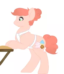 Size: 2000x2300 | Tagged: safe, artist:mah521, derpibooru import, oc, oc:sweet cake, unofficial characters only, earth pony, pony, apron, clothes, high res, male, offspring, parent:cheese sandwich, parent:pinkie pie, parents:cheesepie, simple background, solo, stallion, white background