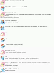 Size: 850x1150 | Tagged: artist:dziadek1990, conversation, derpibooru import, dialogue, emotes, emote story, fluttershy, grumpy, harry, hug, massage, promise, rainbow dash, reddit, safe, sigh, slice of life, sparring, text, training