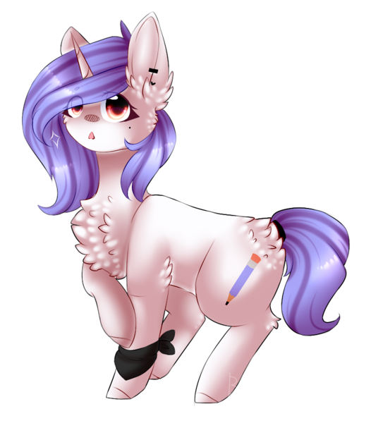 Size: 819x905 | Tagged: safe, artist:twinkepaint, derpibooru import, oc, oc:drawing heart, unofficial characters only, pony, unicorn, chest fluff, female, gift art, mare, simple background, solo, transparent background