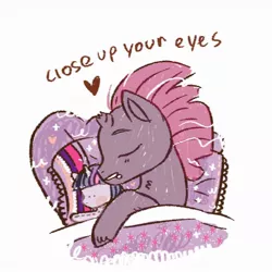 Size: 1280x1280 | Tagged: artist:koriofoxx, bed, broken horn, derpibooru import, female, fizzlepop berrytwist, heart, lesbian, my little pony: the movie, open up your eyes, open up your *very* eyes, plushie, safe, shipping, simple background, sleeping, solo, tempestlight, tempest shadow, twilight sparkle, unshorn fetlocks, white background