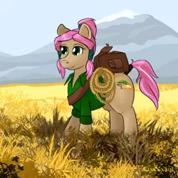 Size: 1000x1000 | Tagged: safe, artist:chovexani, derpibooru import, oc, oc:savanna trotsford, unofficial characters only, earth pony, pony, female, mare, rope, savanna, solo