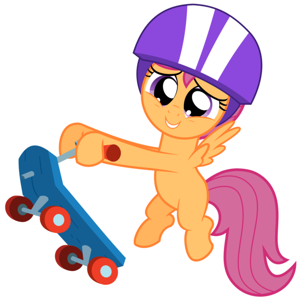 Size: 6787x6821 | Tagged: safe, artist:greenmachine987, derpibooru import, scootaloo, pegasus, pony, sleepless in ponyville, absurd resolution, cute, cutealoo, female, filly, helmet, scooter, simple background, solo, transparent background