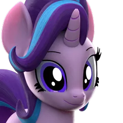 Size: 1000x1000 | Tagged: safe, artist:galawaille, derpibooru import, starlight glimmer, pony, unicorn, 3d, blender, bust, cute, female, glimmerbetes, looking at you, mare, portrait, smiling, solo