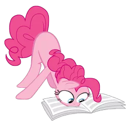 Size: 6000x5795 | Tagged: safe, artist:goblinengineer, derpibooru import, pinkie pie, earth pony, pony, ponyville confidential, .ai available, absurd resolution, female, mare, newspaper, reading, simple background, solo, transparent background, vector