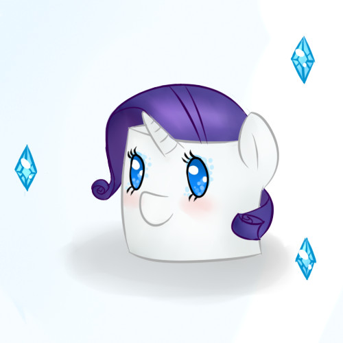 Size: 500x500 | Tagged: artist:mokychan, cute, derpibooru import, food, marshmallow, raribetes, rarity, rarity is a marshmallow, safe, solo