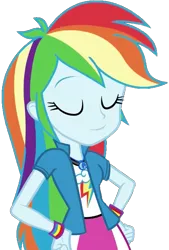 Size: 517x766 | Tagged: safe, artist:fella, derpibooru import, rainbow dash, equestria girls, movie magic, spoiler:eqg specials, eyes closed, geode of super speed, hand on hip, magical geodes, simple background, solo, transparent background, wristband