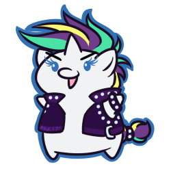 Size: 250x250 | Tagged: safe, artist:anzicorn, derpibooru import, rarity, pony, unicorn, it isn't the mane thing about you, alternate hairstyle, animated, chibi, cute, female, frame by frame, mare, punk, raribetes, raripunk, simple background, smiling, solo, squigglevision, transparent background