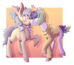 Size: 1600x1400 | Tagged: artist:theoutcastofthenight, couple, derpibooru import, kissing, oc, oc:cheap frills, oc:glittergleam headlines, safe, unofficial characters only