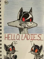 Size: 3024x4032 | Tagged: safe, artist:gtx, derpibooru import, oc, unofficial characters only, original species, plane pony, pony, eurofighter typhoon, hello ladies, plane, saab jas 37 viggen, saab jas 39 gripen, traditional art