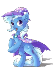 Size: 1280x1707 | Tagged: safe, artist:kaliner123, derpibooru import, trixie, pony, unicorn, cape, clothes, cute, diatrixes, female, hat, looking at you, mare, simple background, solo, transparent background, trixie's cape, trixie's hat