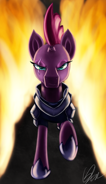 Size: 1273x2200 | Tagged: artist:qbellas, derpibooru import, female, fire, mare, my little pony: the movie, safe, solo, tempest shadow