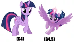 Size: 2200x1260 | Tagged: safe, artist:the-aziz, derpibooru import, twilight sparkle, twilight sparkle (alicorn), alicorn, pony, my little pony: the movie, comparison, female, flying, mare, movie accurate, spread wings, vector, wings