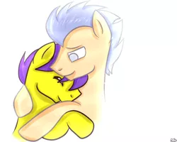 Size: 1024x819 | Tagged: safe, artist:pexxastar, derpibooru import, flash sentry, oc, oc:orion galaxy, alicorn, ghost, pegasus, pony, alicorn oc, father and son, feels, hug, male, offspring, parent:flash sentry, parent:twilight sparkle, parents:flashlight, signature, simple background, spirit