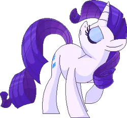 Size: 301x281 | Tagged: artist:ogaraorcynder, derpibooru import, eyes closed, pixel art, raised hoof, rarity, safe, solo