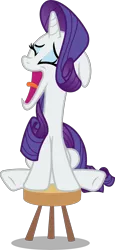 Size: 3460x7522 | Tagged: safe, artist:chrzanek97, derpibooru import, rarity, pony, unicorn, swarm of the century, absurd resolution, female, mare, screaming, simple background, sitting, solo, stool, transparent background, vector