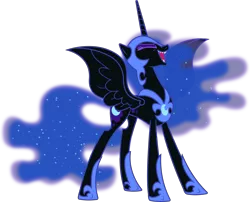Size: 8626x6978 | Tagged: safe, artist:chrzanek97, derpibooru import, nightmare moon, alicorn, pony, a royal problem, .svg available, absurd resolution, evil laugh, female, laughing, mare, simple background, solo, transparent background, vector