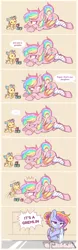 Size: 400x1277 | Tagged: safe, artist:hawthornss, derpibooru import, oc, oc:glittering cloud, oc:otter pop, oc:paper stars, unofficial characters only, bat pony, pegasus, pony, ..., :o, :t, amputee, annoyed, blocks, bracelet, colored wings, colored wingtips, comic, cute, cute little fangs, ear fluff, ear tufts, eyes closed, face down ass up, fangs, female, foal, frown, glare, hair bun, hnnng, hoof hold, jewelry, lidded eyes, magical lesbian spawn, mare, mother and daughter, nom, offspring, open mouth, prone, raised hoof, reaching, ring, shipping, sitting, smiling, sparkles, suspicious, unamused, underhoof, watching, weapons-grade cute, wedding ring