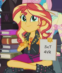 Size: 500x590 | Tagged: safe, derpibooru import, edit, edited screencap, screencap, fluttershy, rainbow dash, sunset shimmer, equestria girls, equestria girls series, the finals countdown, cropped, cute, implied lesbian, implied shipping, implied sunsetsparkle, shimmerbetes, solo focus