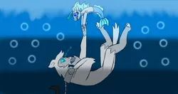 Size: 1464x773 | Tagged: air bubble, artist:kittylaughs, asphyxiation, bubble, derpibooru import, drowning, my little pony: the movie, semi-grimdark, siren, storm king, underwater