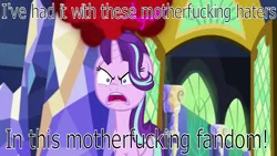 Size: 1280x720 | Tagged: all bottled up, anger magic, angry, derpibooru import, drama, drama bait, edit, edited screencap, long neck, magic, meme, op has a point, safe, samuel l jackson, screencap, snakes on a plane, starlight drama, starlight drama drama, starlight glimmer, this will end in gulag, truth, vulgar