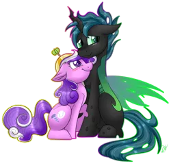 Size: 1024x991 | Tagged: safe, artist:whitehershey, derpibooru import, screwball, oc, oc:mothball, changeling, earth pony, hybrid, pony, fanfic:daughter of discord, blushing, canon x oc, changeling oc, digital art, female, interspecies offspring, male, mare, next generation, offspring, offspring shipping, parent:discord, parent:fluttershy, parent:queen chrysalis, parents:discoshy, simple background, straight, transparent background