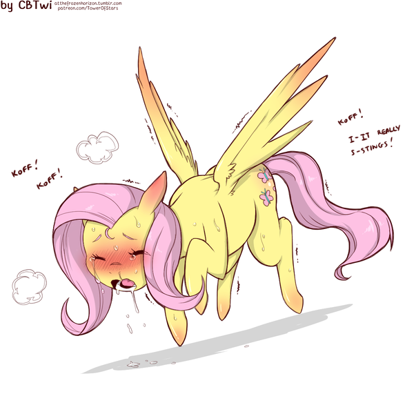 Size: 1200x1200 | Tagged: artist:cold-blooded-twilight, blushing, crying, cute, derpibooru import, ear blush, female, floating, fluttershy, not porn, safe, shyabetes, solo, spicy, wing blush