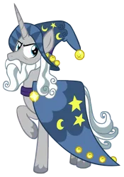 Size: 4001x5713 | Tagged: safe, artist:andoanimalia, derpibooru import, star swirl the bearded, pony, unicorn, shadow play, absurd resolution, beard, cape, clothes, facial hair, hat, male, raised hoof, simple background, solo, transparent background, vector
