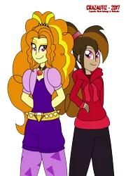 Size: 1441x2000 | Tagged: safe, artist:crazautiz, derpibooru import, adagio dazzle, oc, oc:cupcake slash, equestria girls, canon x oc, duo, equestria girls-ified, simple background, transparent background