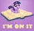 Size: 900x814 | Tagged: safe, artist:assasinmonkey, derpibooru import, twilight sparkle, pony, book, cute, female, filly, filly twilight sparkle, literal, ponyloaf, pun, purple background, simple background, solo, that pony sure does love books, twiabetes, younger