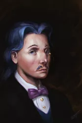 Size: 800x1200 | Tagged: artist:assasinmonkey, bowtie, bust, clothes, dapper, derpibooru import, detailed, facial hair, fancypants, human, humanized, looking at you, male, monocle, moustache, portrait, realistic, refined taste, safe, solo, three quarter view