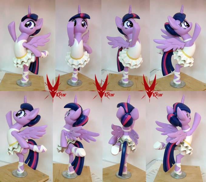 Size: 1766x1561 | Tagged: safe, artist:viistar, derpibooru import, twilight sparkle, twilight sparkle (alicorn), alicorn, pony, a royal problem, ballerina, bipedal, craft, figurine, sculpture, solo, tutu, twilarina